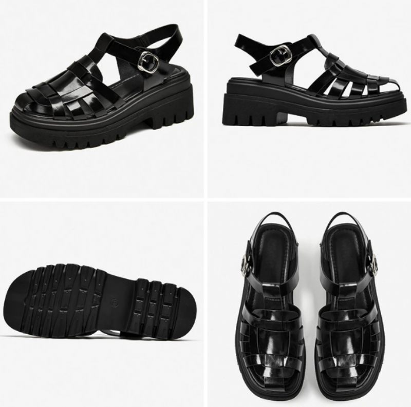 Bryssel Dam Sandal Platform Skor - Svart
