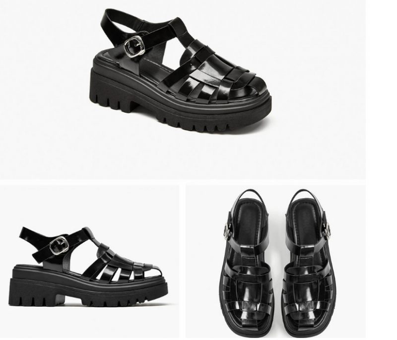 Bryssel Dam Sandal Platform Skor - Svart
