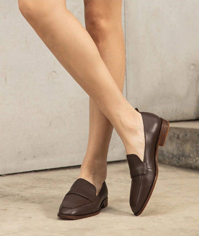 Calixto Casual Slip-on Loafer Skor För Kvinnor - Kaffe