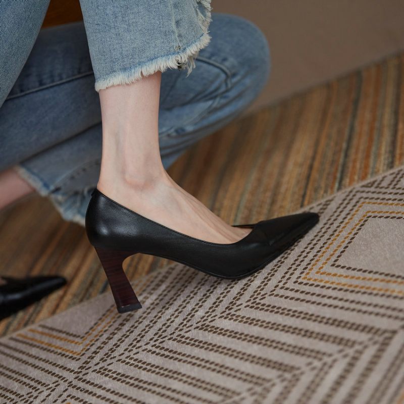 Camelia Kvinnors Fyrkantiga Högklackade Elegant Pumps - Brun