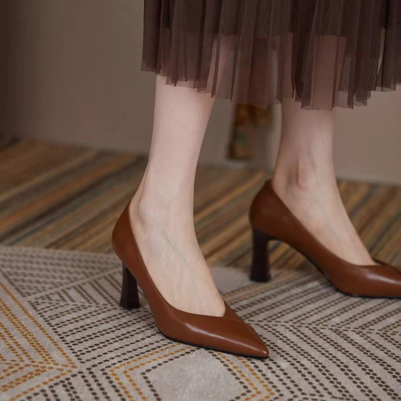 Camelia Kvinnors Fyrkantiga Högklackade Elegant Pumps - Brun