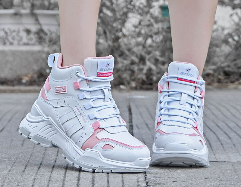 Camila Platform Sneakers Dam Med Snörning - Rosa