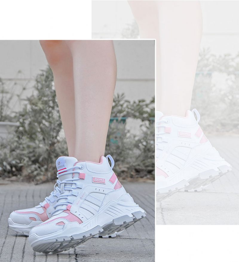Camila Platform Sneakers Dam Med Snörning - Rosa