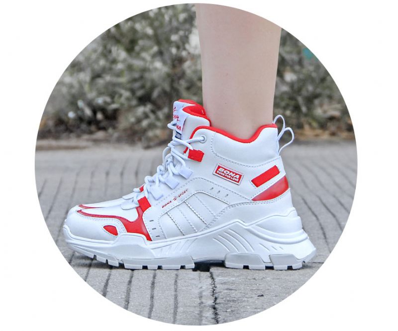 Camila Platform Sneakers Dam Med Snörning - Rosa