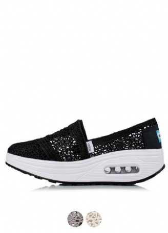 Caridad Platformskor För Kvinnor Andas Svarta Slip On