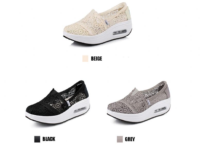 Caridad Platformskor För Kvinnor Andas Svarta Slip On - Svart