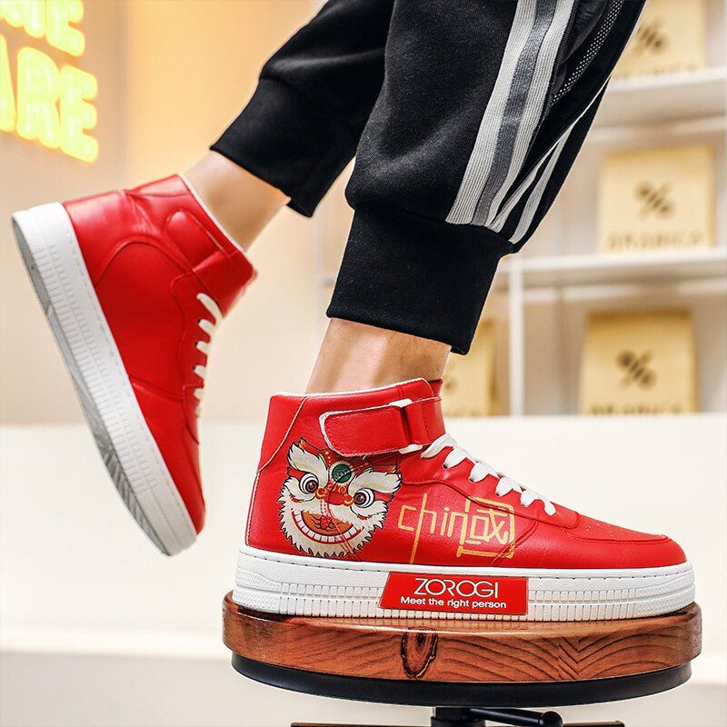 Carles Pojkar Höga Sneakers - Röd