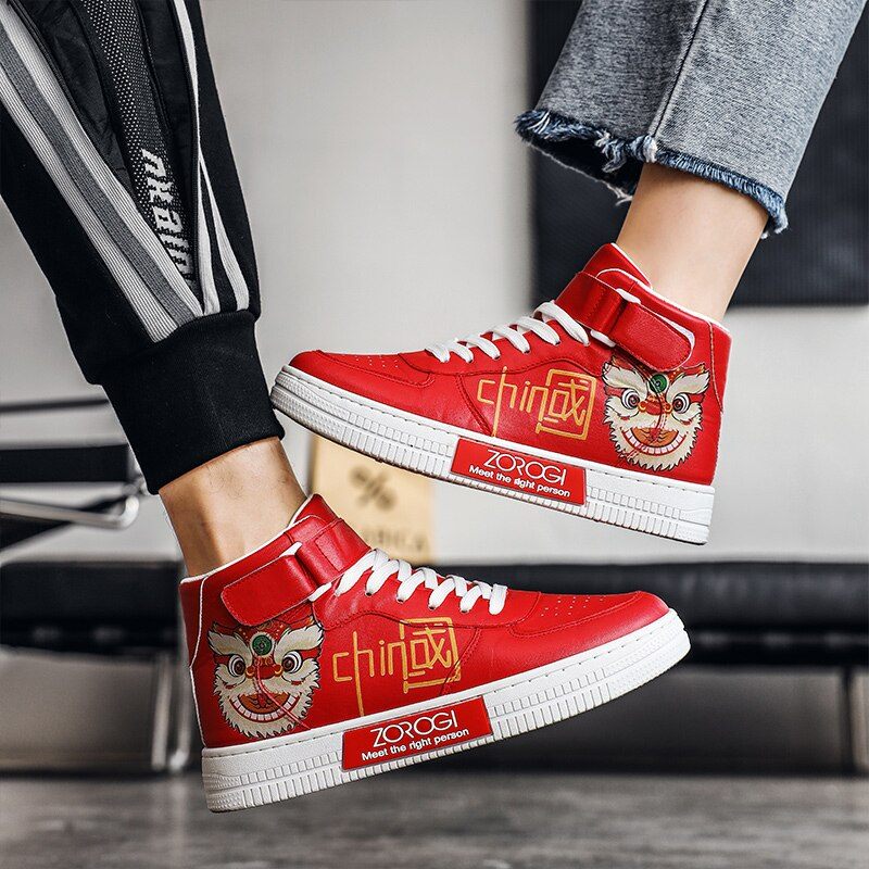 Carles Pojkar Höga Sneakers - Röd