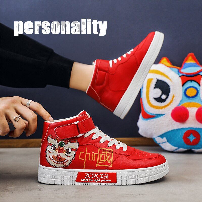 Carles Pojkar Höga Sneakers - Röd