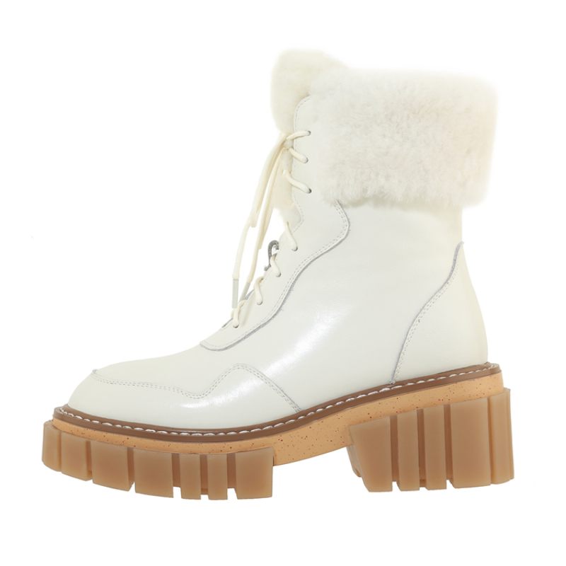 Caruso Dampäls Varma Läderstövlar - Beige