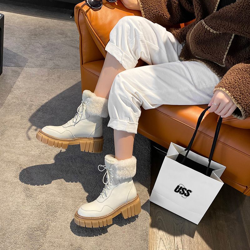 Caruso Dampäls Varma Läderstövlar - Beige