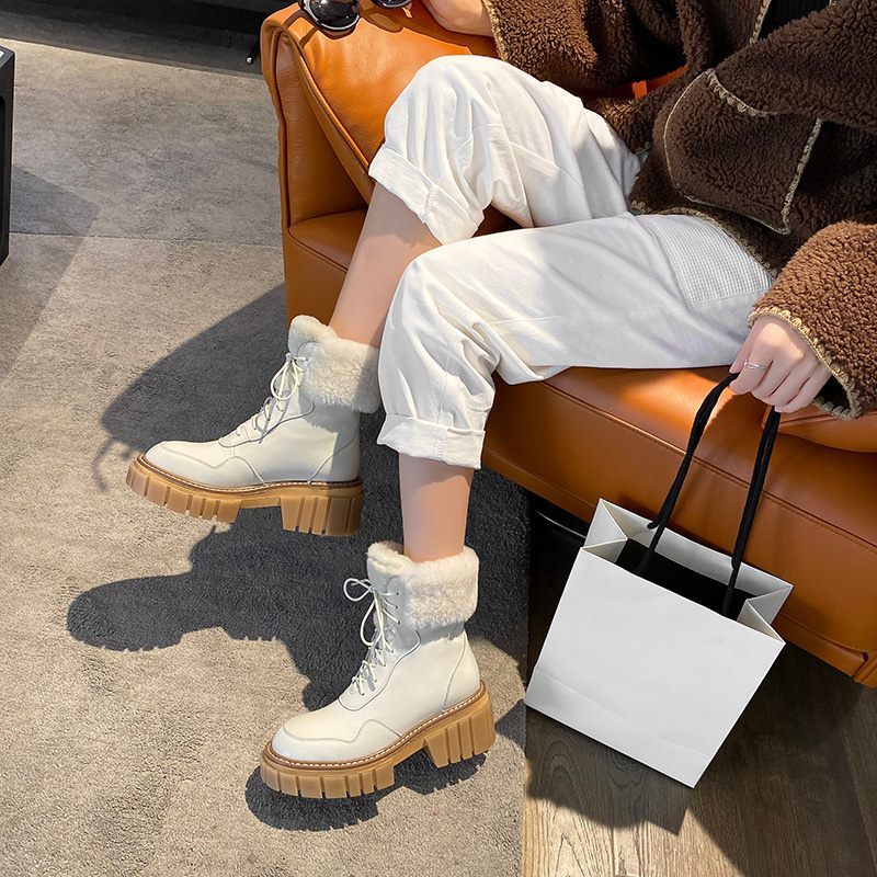 Caruso Dampäls Varma Läderstövlar - Beige