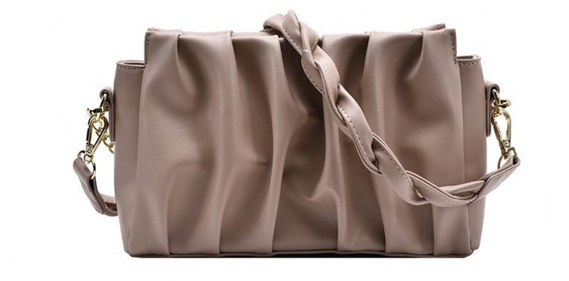 Cata Plisserad Crossbody Handväska För Kvinnor - Khaki
