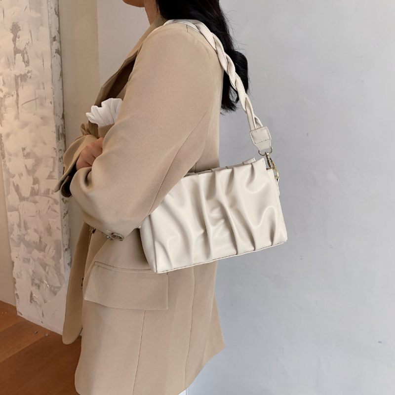 Cata Plisserad Crossbody Handväska För Kvinnor - Khaki
