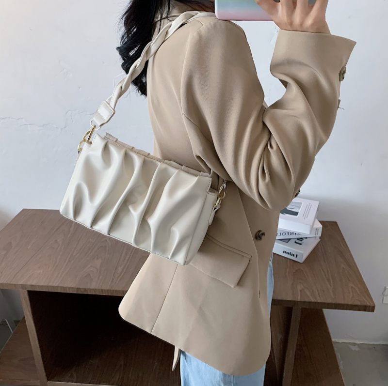 Cata Plisserad Crossbody Handväska För Kvinnor - Khaki