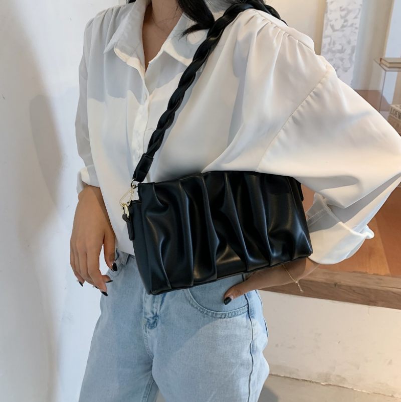 Cata Plisserad Crossbody Handväska För Kvinnor - Khaki