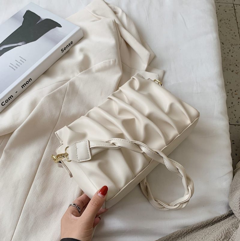 Cata Plisserad Crossbody Handväska För Kvinnor - Khaki