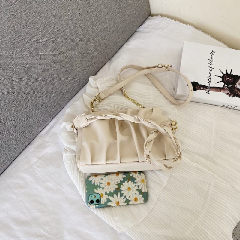 Cata Plisserad Crossbody Handväska För Kvinnor - Khaki