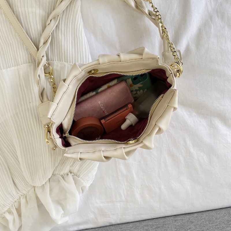 Cata Plisserad Crossbody Handväska För Kvinnor - Khaki