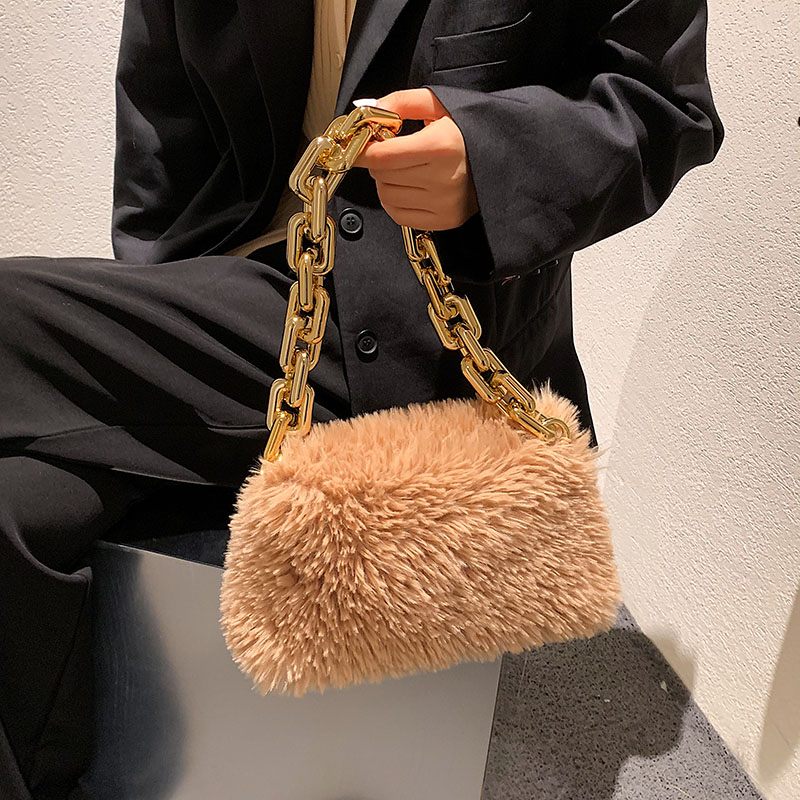 Celestes Chunky Chain Shoulder Handväska För Kvinnor - Khaki
