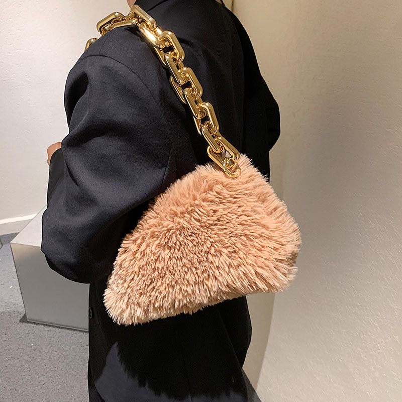 Celestes Chunky Chain Shoulder Handväska För Kvinnor - Khaki