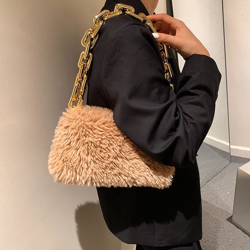 Celestes Chunky Chain Shoulder Handväska För Kvinnor - Khaki