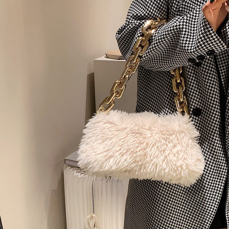 Celestes Chunky Chain Shoulder Handväska För Kvinnor - Khaki