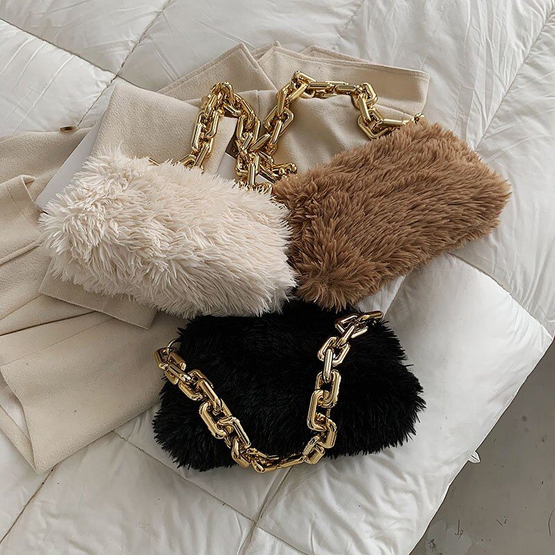 Celestes Chunky Chain Shoulder Handväska För Kvinnor - Khaki