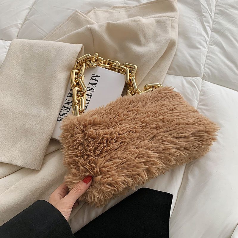 Celestes Chunky Chain Shoulder Handväska För Kvinnor - Khaki