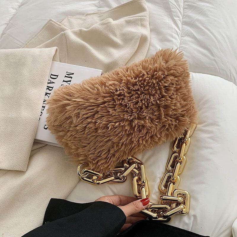 Celestes Chunky Chain Shoulder Handväska För Kvinnor - Khaki