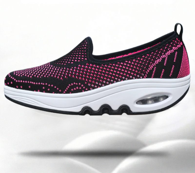 Chajaya Damplattform Slip-on Andningsbara Skor - Svart ros