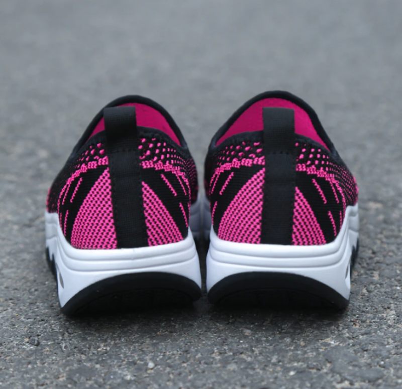 Chajaya Damplattform Slip-on Andningsbara Skor - Svart ros