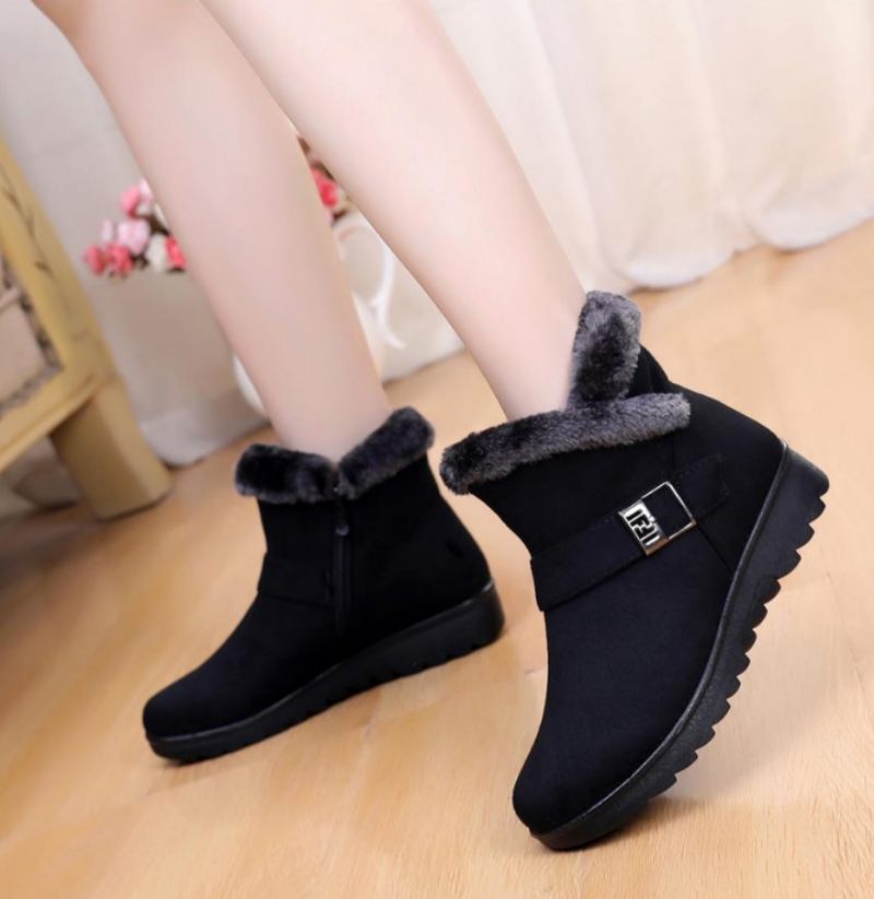 Changae Damplattform Snow Black Booties - Svart