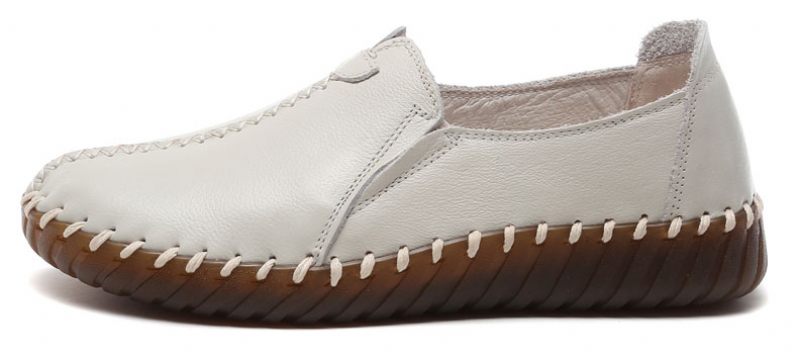 Charis Platta Loaferskor I Läder För Kvinnor - Beige