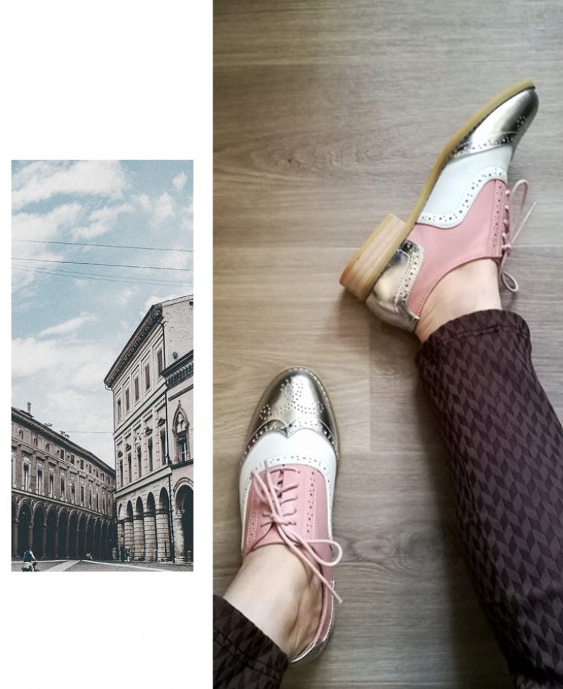 Charly Oxfords För Kvinnor - Silver Vit Rosa