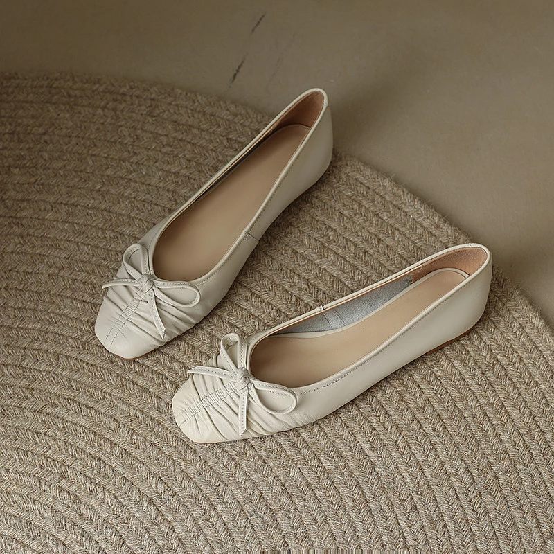Charo Platta Läderskor För Kvinnor - Beige