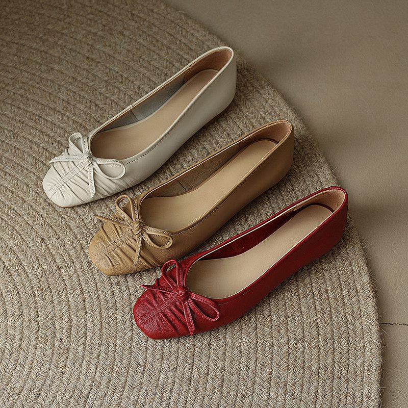 Charo Platta Läderskor För Kvinnor - Beige