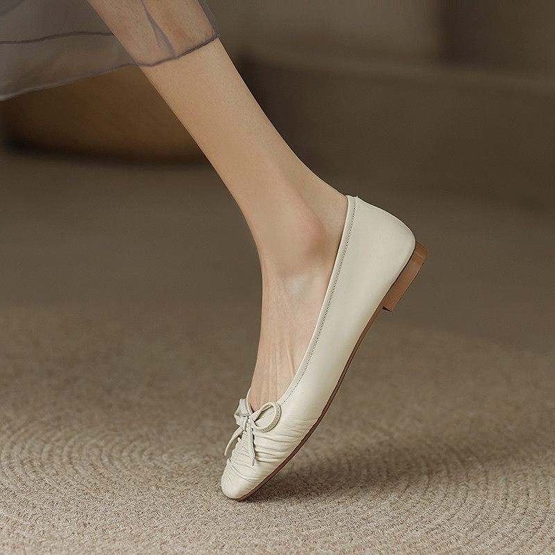 Charo Platta Läderskor För Kvinnor - Beige