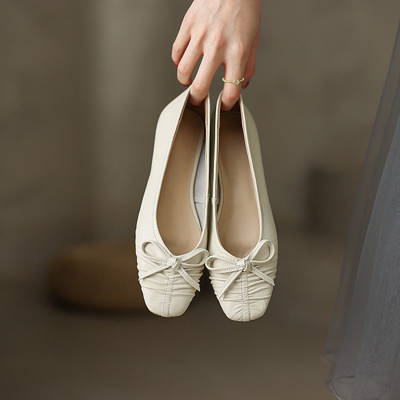 Charo Platta Läderskor För Kvinnor - Beige