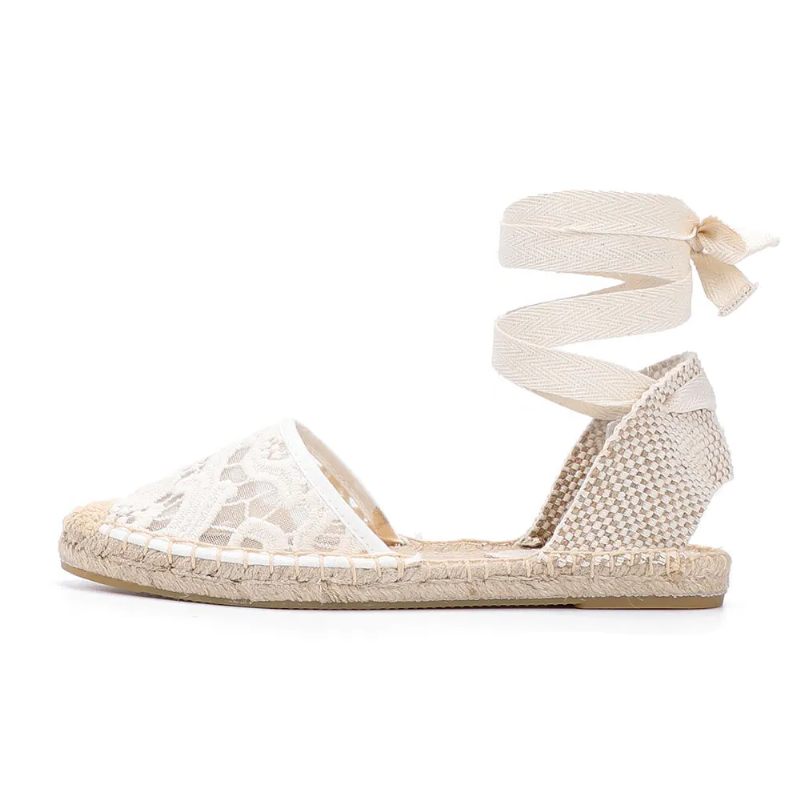 Chelito Flat Espadrilles Med Spetsar För Kvinnor - Vit