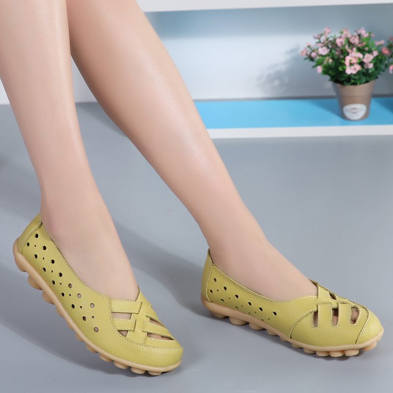 Chiara Slip-on Loafer Skor I Läder För Kvinnor - Gul