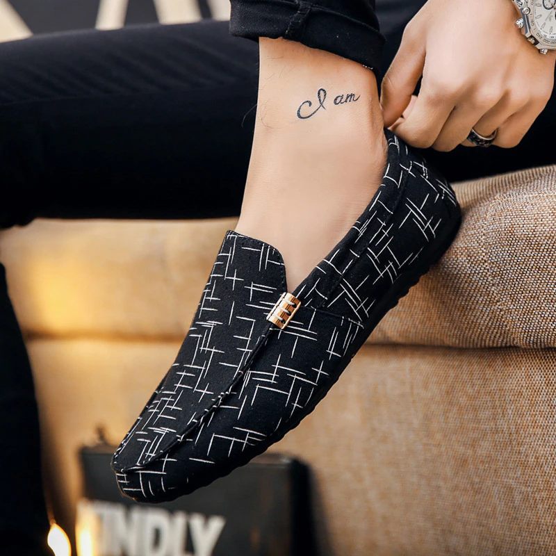 Chucho Loafers För Män Casual Skor - Svart