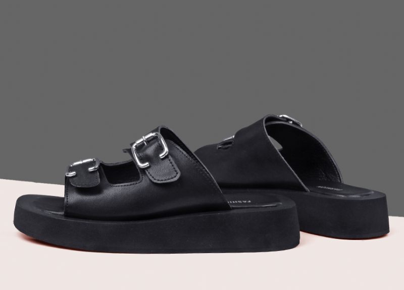 Cista Platt Sandal För Kvinnor - Svart
