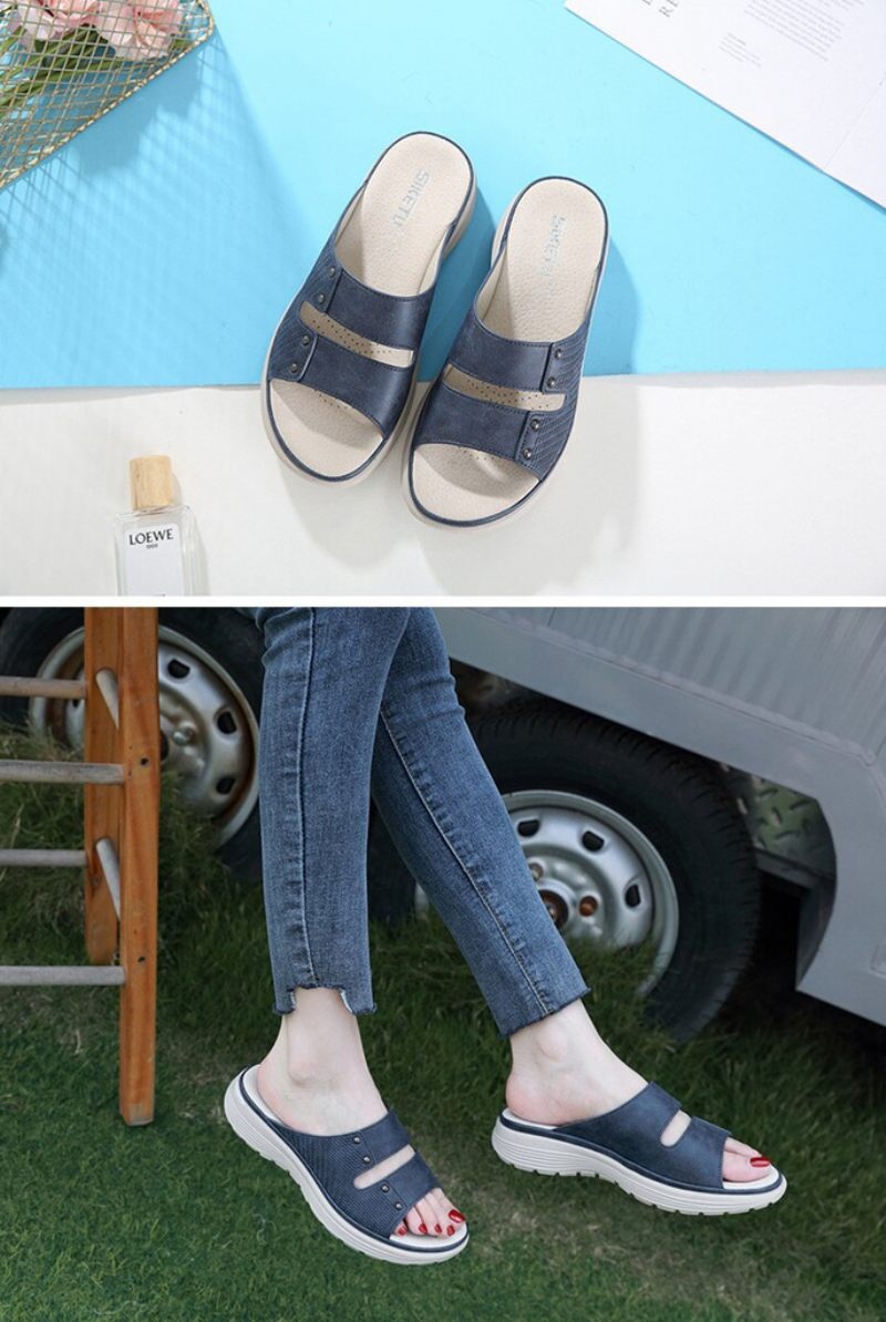Clara Bekväm Casual Sandal För Kvinnor - Blå