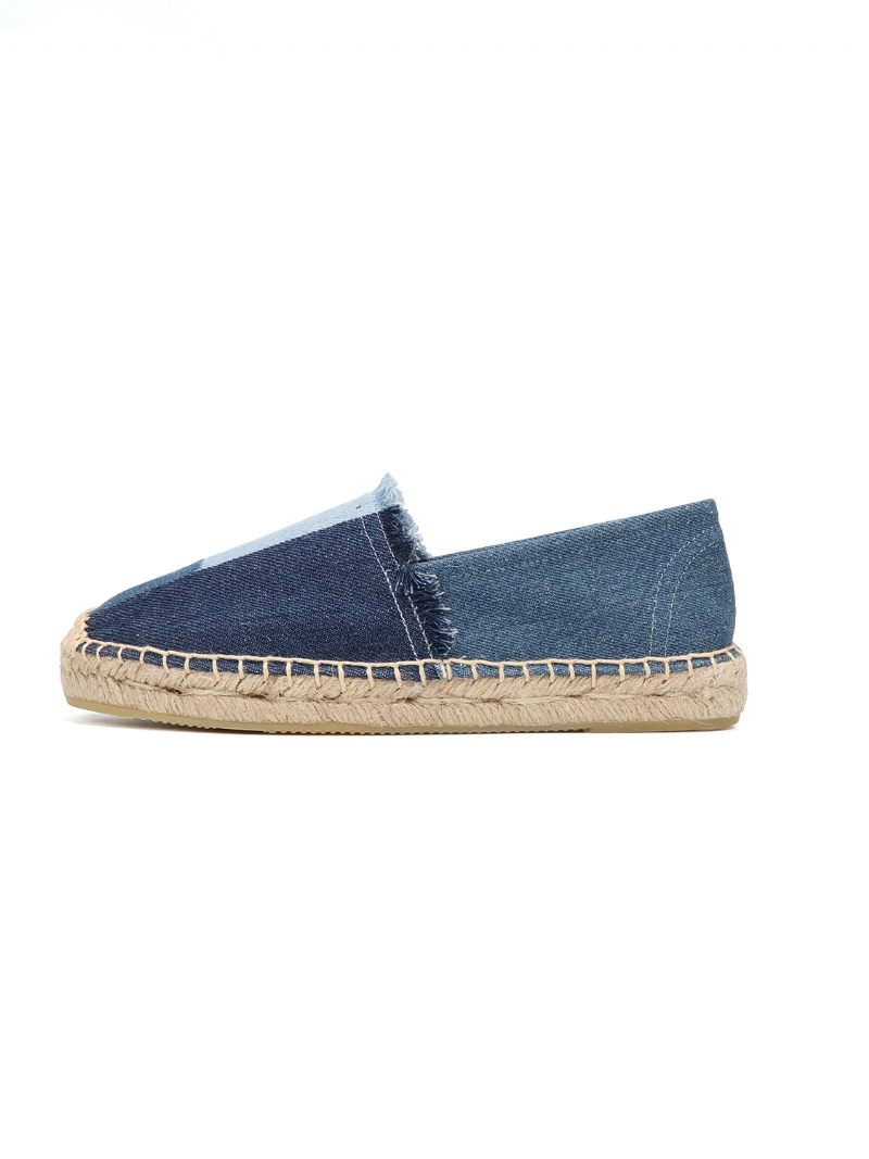 Clara Espadrillos För Dammode - Blå rund tå