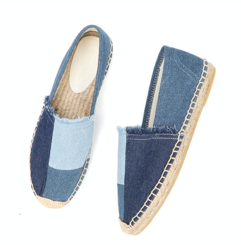 Clara Espadrillos För Dammode - Blå rund tå