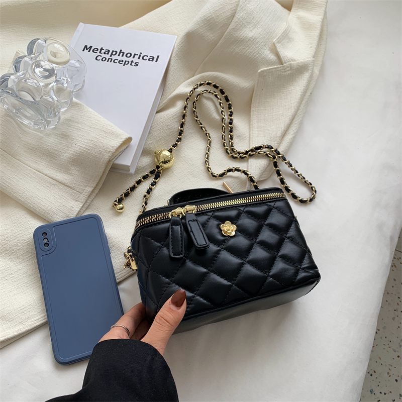 Claret Mini Crossbody Handväska I Lyxläder För Kvinnor - Stor Svart