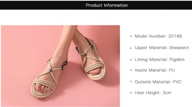 Claritza Lädersandal För Kvinnor - Beige