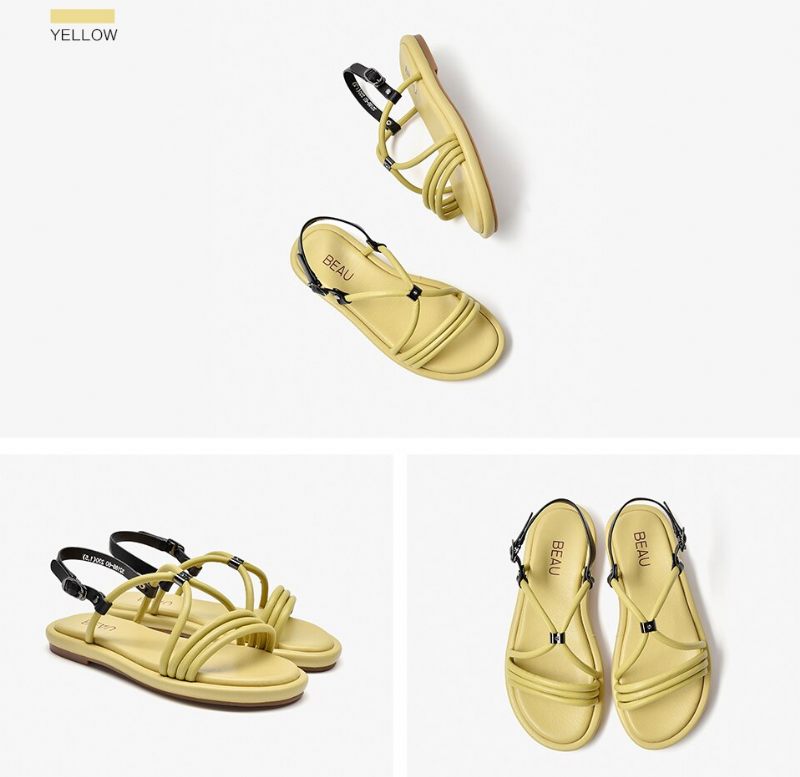 Claritza Lädersandal För Kvinnor - Beige