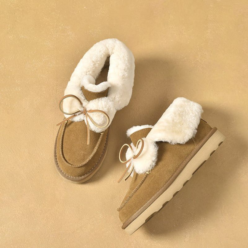 Clariza Flat Winter Loafer För Kvinnor - Kamel